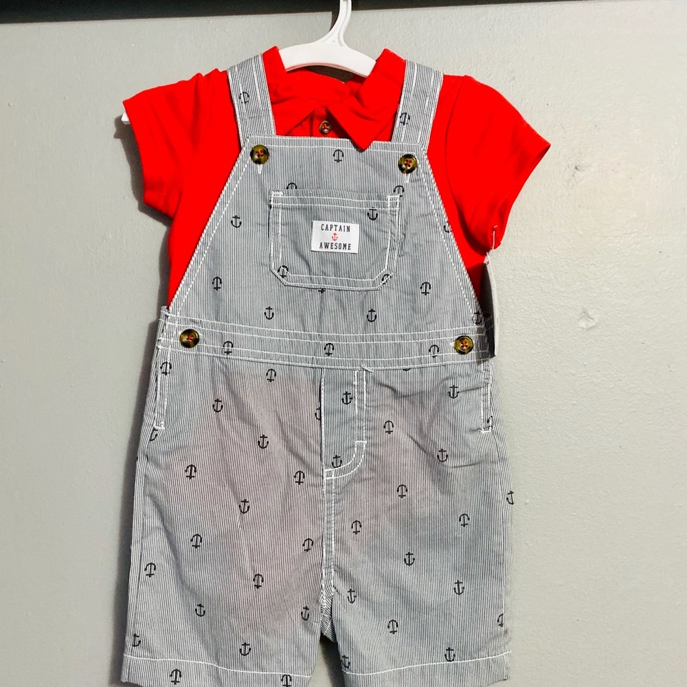 Overall shorts and shirt set New with tags 18m